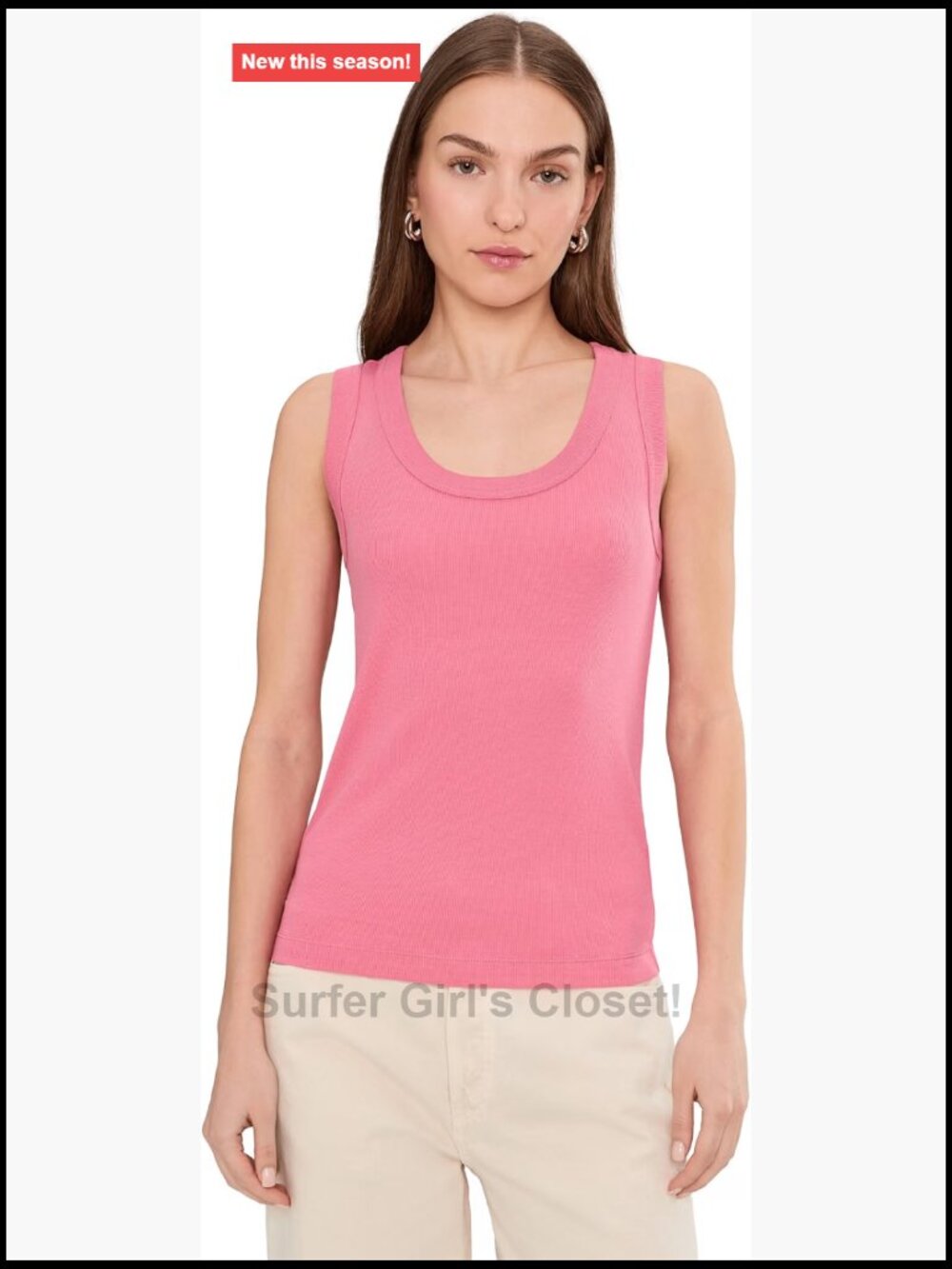 NIC+ZOE Perfect Knit Rib Scoop Tank Fitted Sleeveless